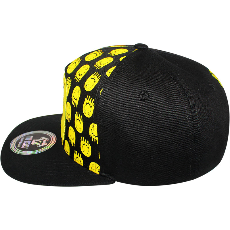 TOP LEVEL : SMILE | Drippin' Smiley Face with All-over Print Design Snapback Cap