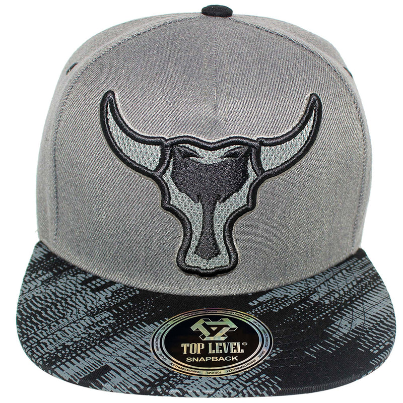 TOP LEVEL : BULL | Front-raised Mesh Patch with Bull Design Snapback Cap