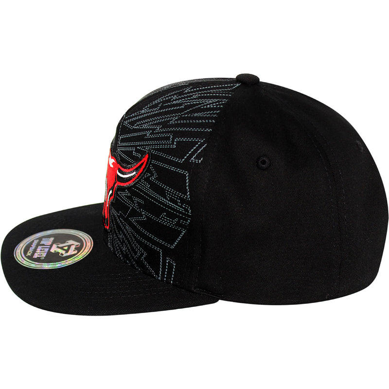 TOP LEVEL : BULL | Distinctive Stitches Line Print at Front Design Snapback Cap