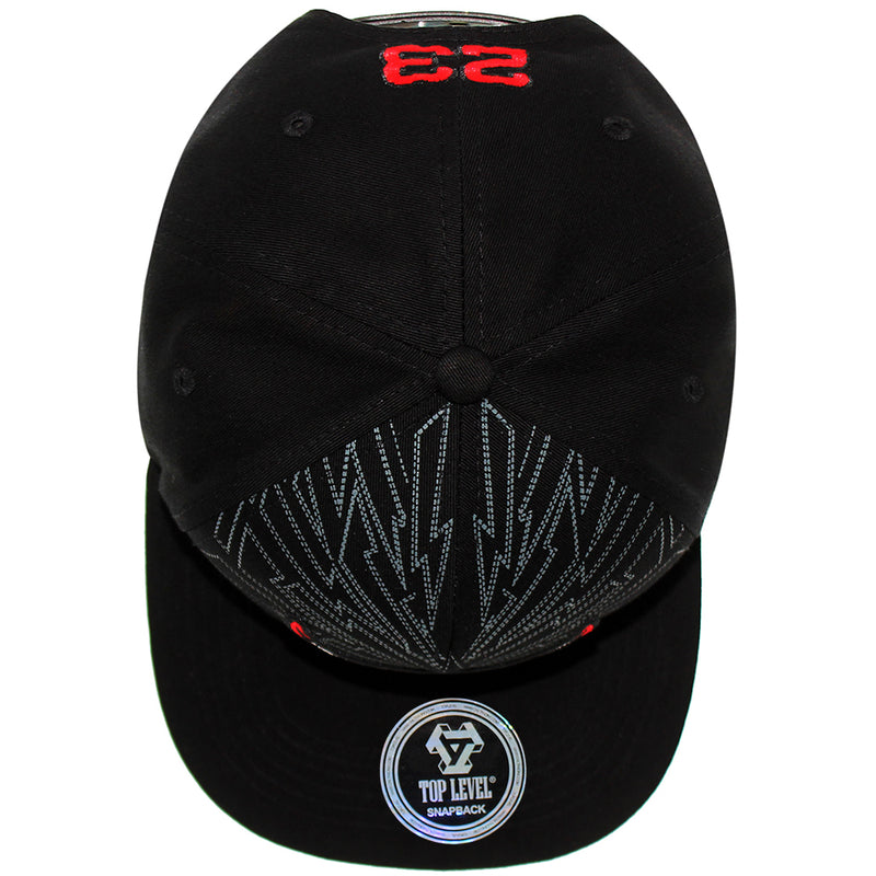 TOP LEVEL : BULL | Distinctive Stitches Line Print at Front Design Snapback Cap