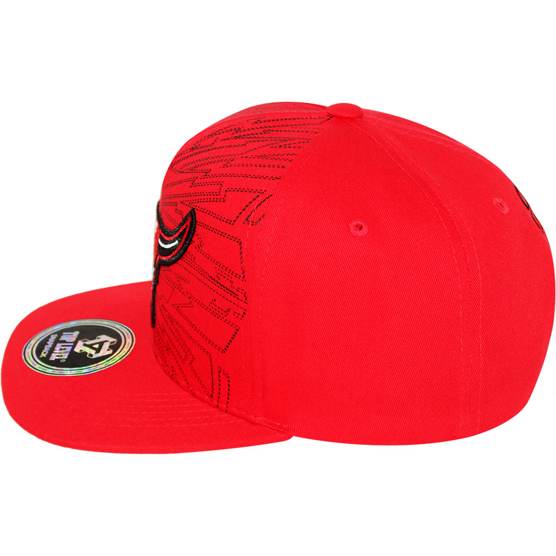 TOP LEVEL : BULL | Distinctive Stitches Line Print at Front Design Snapback Cap