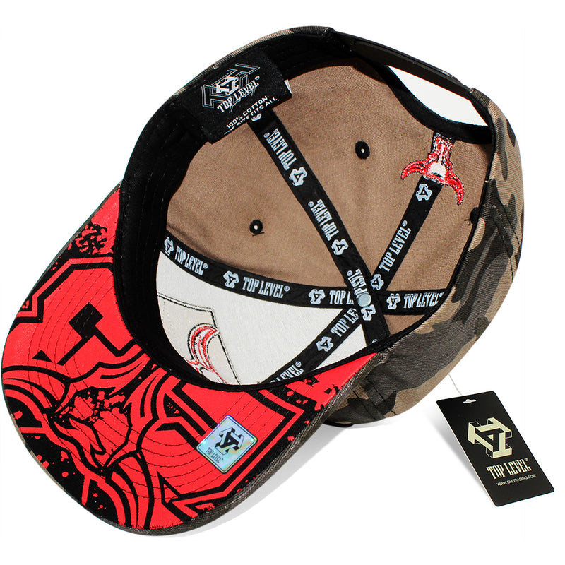 TOP LEVEL : BULL | Paisley & Ornamental Pattern Design Snapback Cap