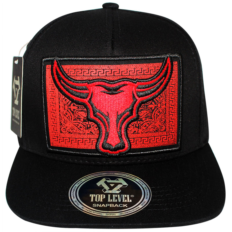 TOP LEVEL : BULL | Paisley & Ornamental Pattern Design Snapback Cap