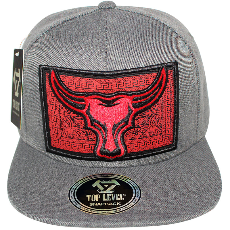 TOP LEVEL : BULL | Paisley & Ornamental Pattern Design Snapback Cap