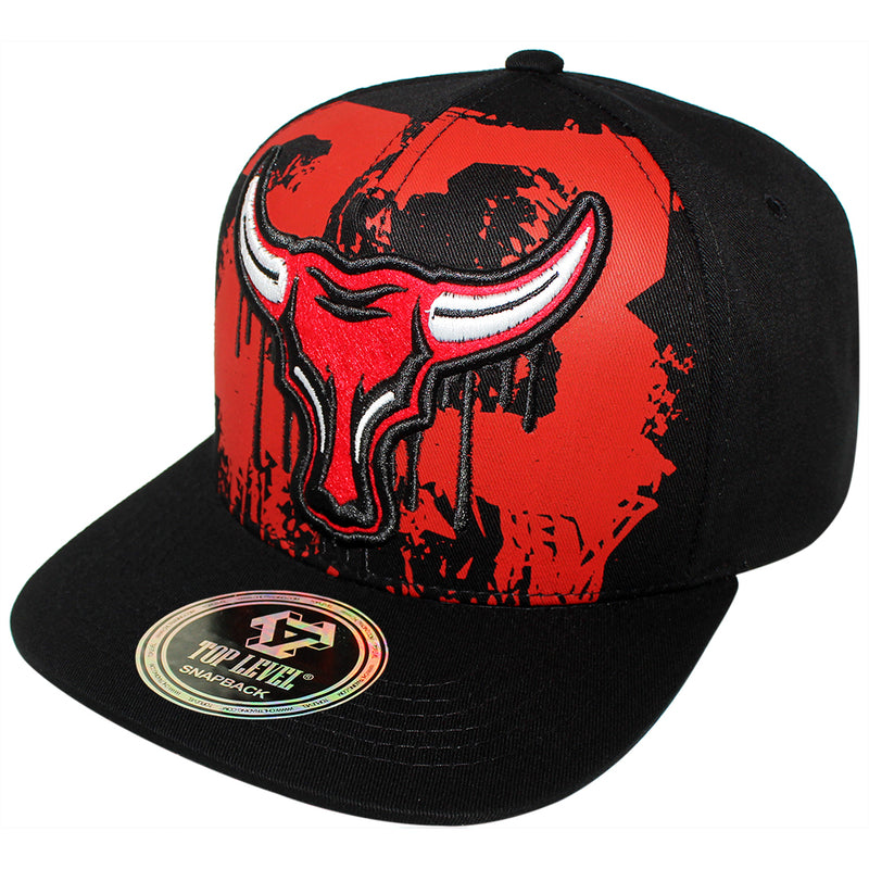 TOP LEVEL : BULL | Drippin' Our Bull Logo & 23 Print at Front Design Snapback Cap