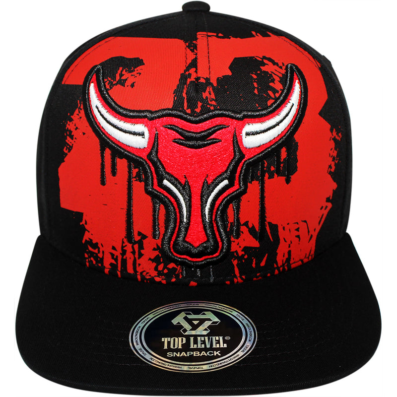 TOP LEVEL : BULL | Drippin' Our Bull Logo & 23 Print at Front Design Snapback Cap