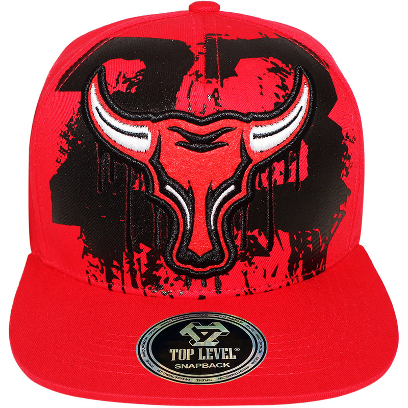 TOP LEVEL : BULL | Drippin' Our Bull Logo & 23 Print at Front Design Snapback Cap