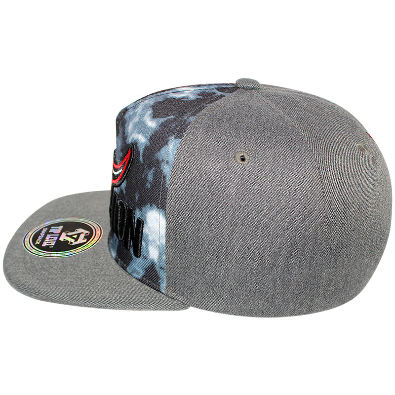 TOP LEVEL : BULL | Front-raised Bull Embroidery with Tie-Dye Design Snapback Cap