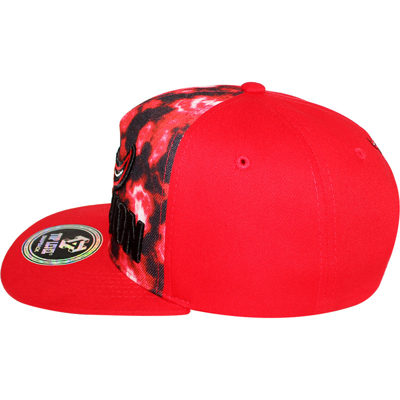 TOP LEVEL : BULL | Front-raised Bull Embroidery with Tie-Dye Design Snapback Cap