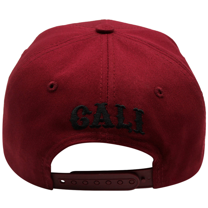 TOP LEVEL : CALIFORNIA | Front-raised Verbiage Embroidery with CALI Floral Print Design Snapback Cap