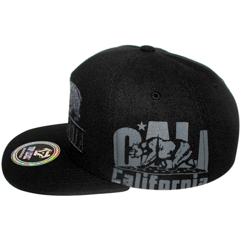 TOP LEVEL : CALI BEAR | Front-raised Verbiage Embroidery with Calibear Design Snapback Cap