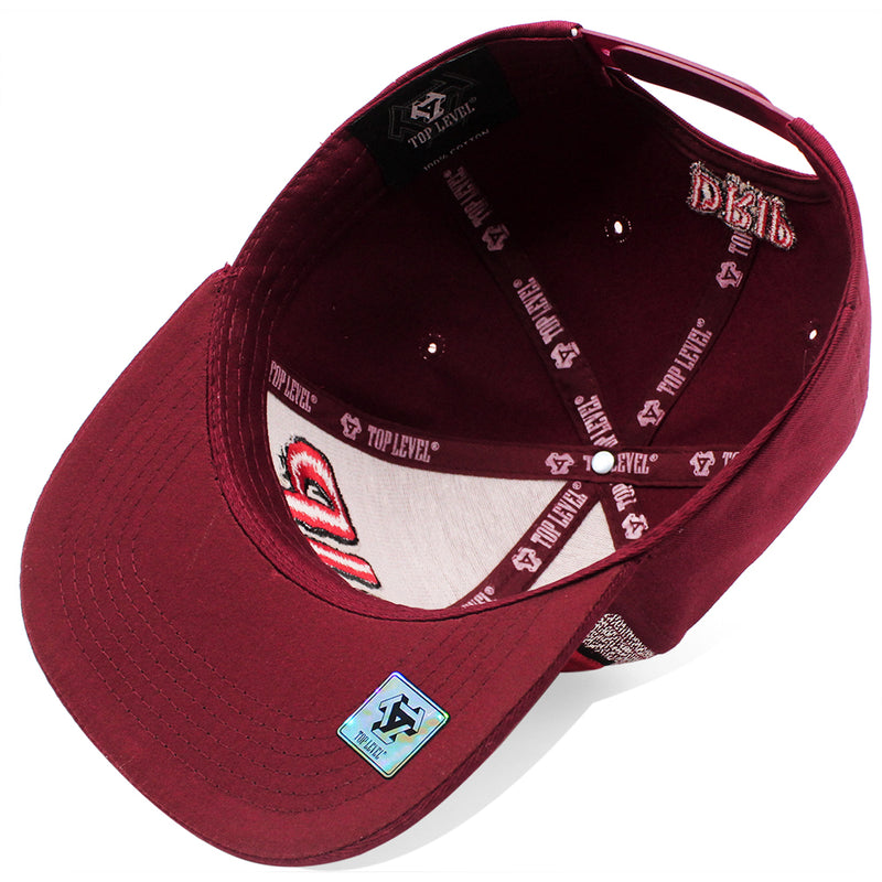 TOP LEVEL : DRIP | Front-raised Verbiage Embroidery and All-over Newspaper Print Design Snapback Cap