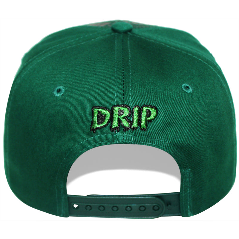 TOP LEVEL : DRIP | Front-raised Verbiage Embroidery and All-over Newspaper Print Design Snapback Cap