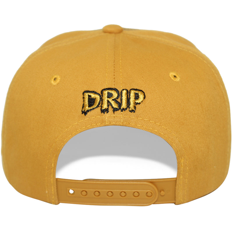 TOP LEVEL : DRIP | Front-raised Verbiage Embroidery and All-over Newspaper Print Design Snapback Cap