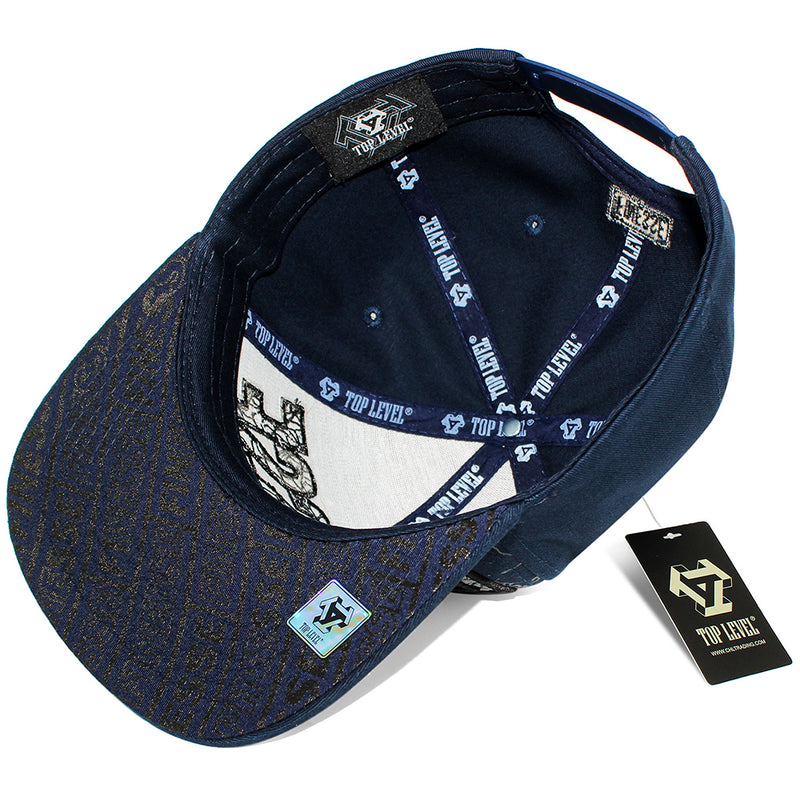 TOP LEVEL : FINESSE | Verbiage with Marble Texture Print Design Snapback Cap