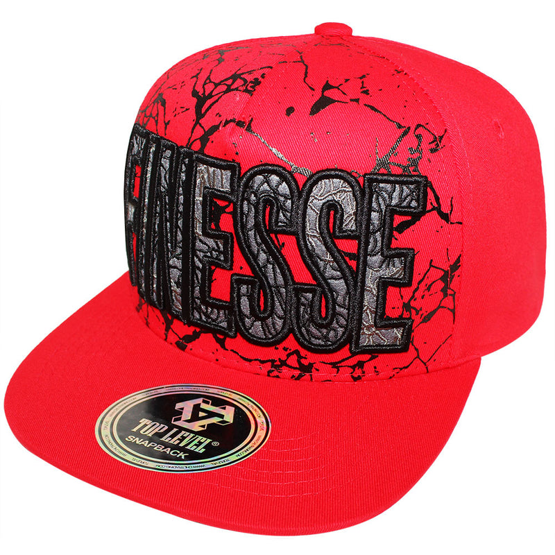 TOP LEVEL : FINESSE | Verbiage with Marble Texture Print Design Snapback Cap