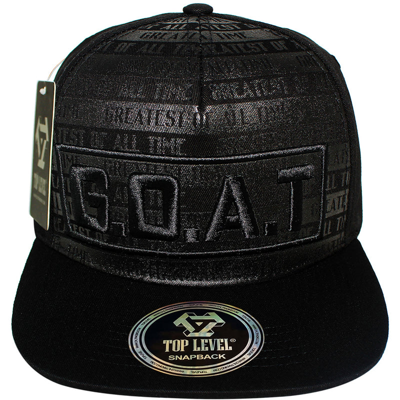 TOP LEVEL : GOAT | All Over Front Print Design Snapback Cap