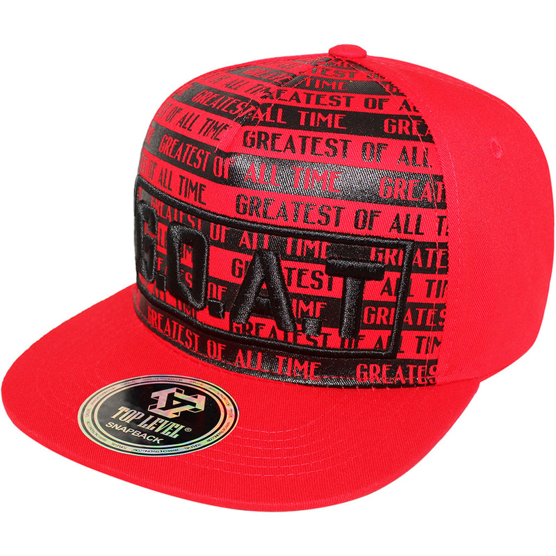 TOP LEVEL : GOAT | All Over Front Print Design Snapback Cap