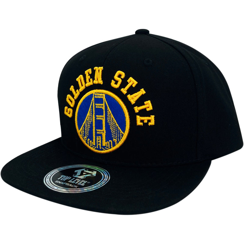 TOP LEVEL : GOLDEN STATE | Verbiage Design with Embroidered Felt Patch Design Snapback Cap