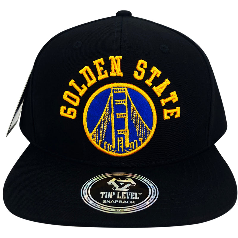 TOP LEVEL : GOLDEN STATE | Verbiage Design with Embroidered Felt Patch Design Snapback Cap