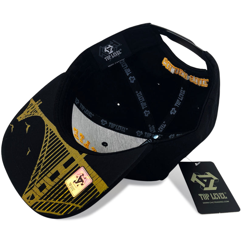 TOP LEVEL : GOLDEN STATE | Verbiage Design with Embroidered Felt Patch Design Snapback Cap