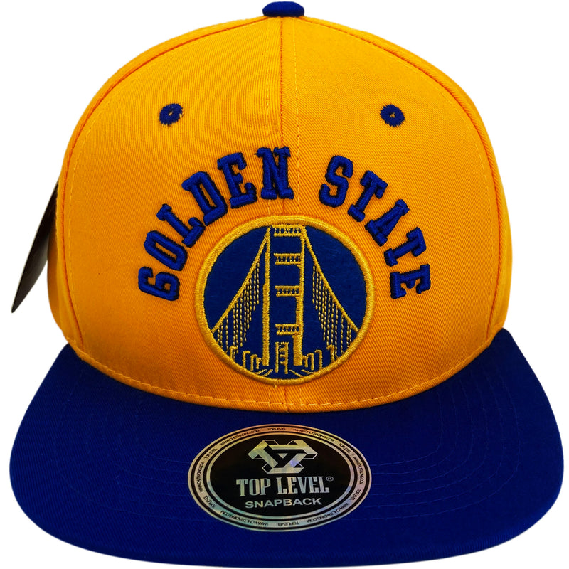 TOP LEVEL : GOLDEN STATE | Verbiage Design with Embroidered Felt Patch Design Snapback Cap