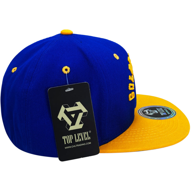 TOP LEVEL : GOLDEN STATE | Verbiage Design with Embroidered Felt Patch Design Snapback Cap