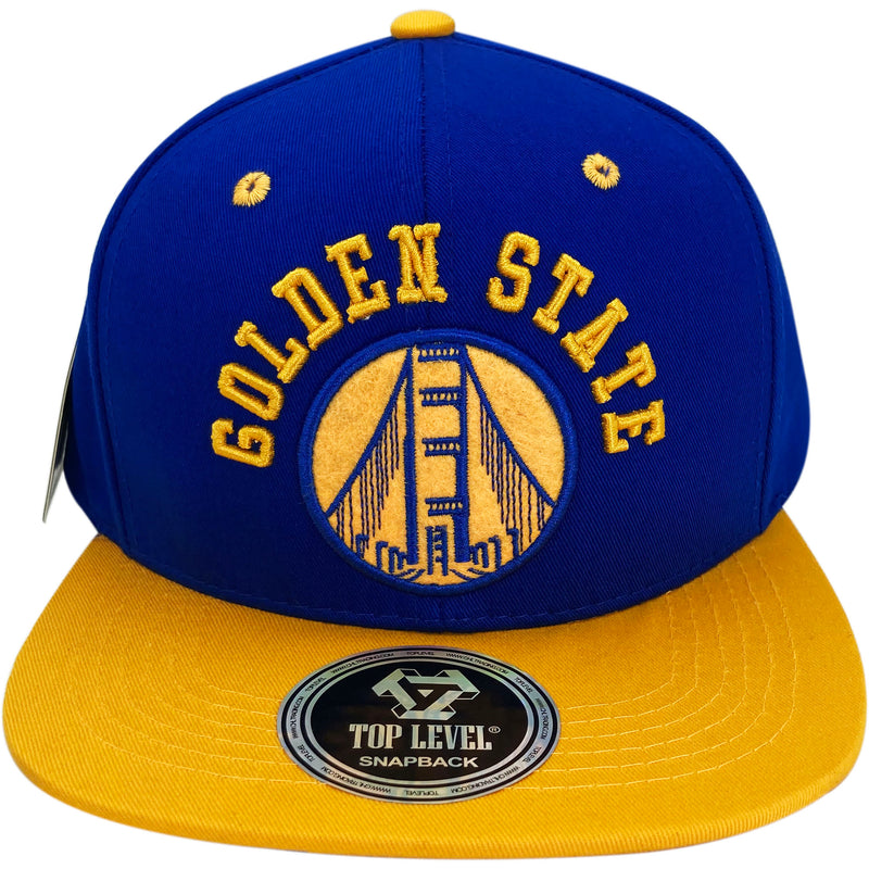 TOP LEVEL : GOLDEN STATE | Verbiage Design with Embroidered Felt Patch Design Snapback Cap