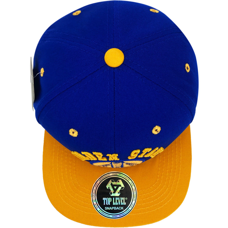 TOP LEVEL : GOLDEN STATE | Verbiage Design with Embroidered Felt Patch Design Snapback Cap