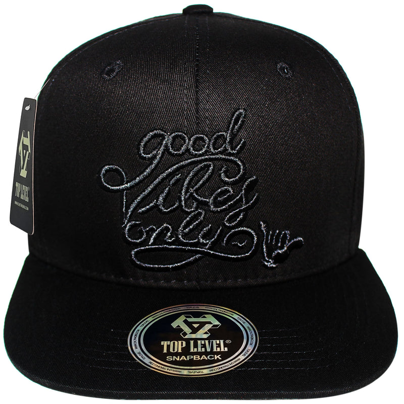 TOP LEVEL : GOOD VIBES ONLY | Aloha Hand Sign Design Snapback Cap