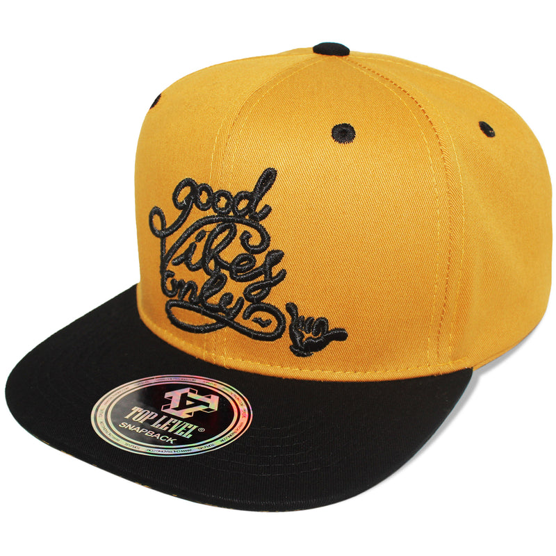 TOP LEVEL : GOOD VIBES ONLY | Aloha Hand Sign Design Snapback Cap