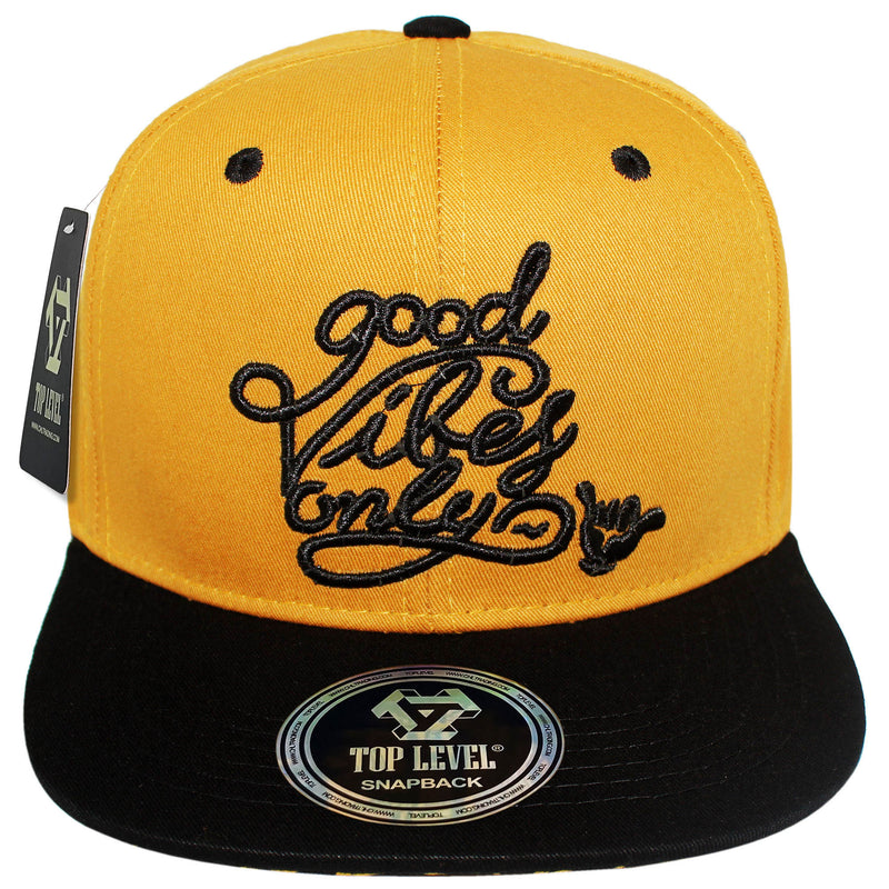 TOP LEVEL : GOOD VIBES ONLY | Aloha Hand Sign Design Snapback Cap