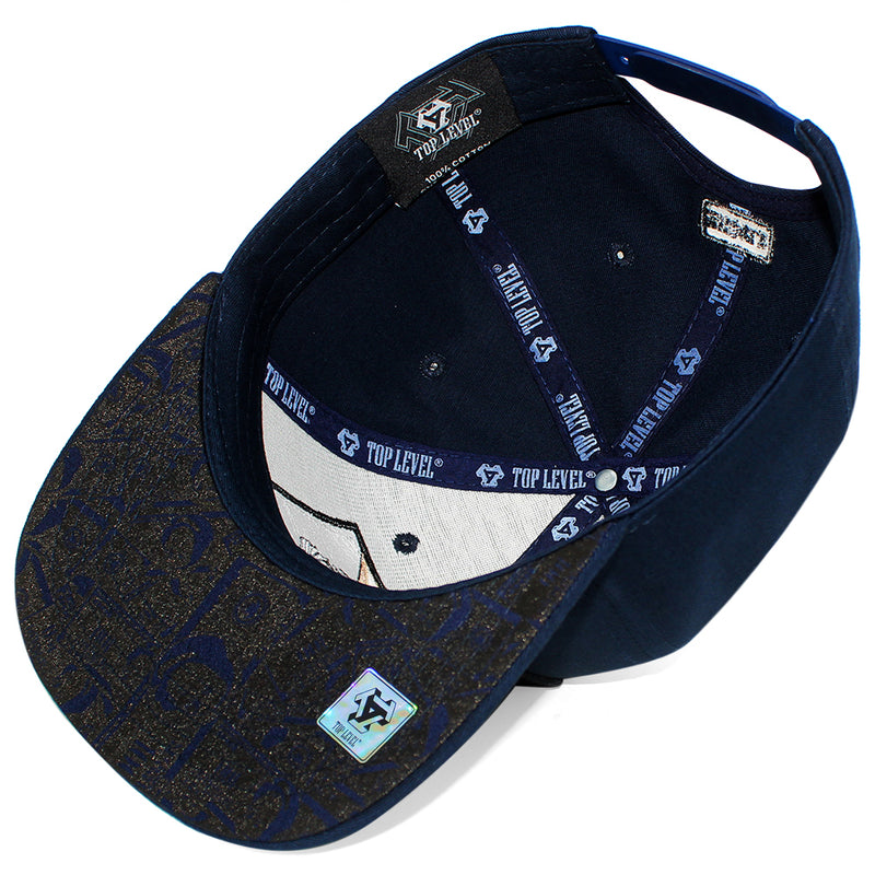 TOP LEVEL : HUSTLE | HU$TLE Dollar Bills Embroidery with Cotton Patch Design Snapback Cap