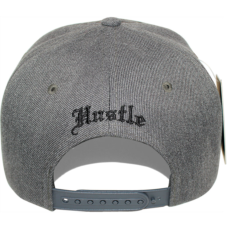 TOP LEVEL : HUSTLE | Verbiage with Barbed Wire & Chain Print Design Snapback Cap