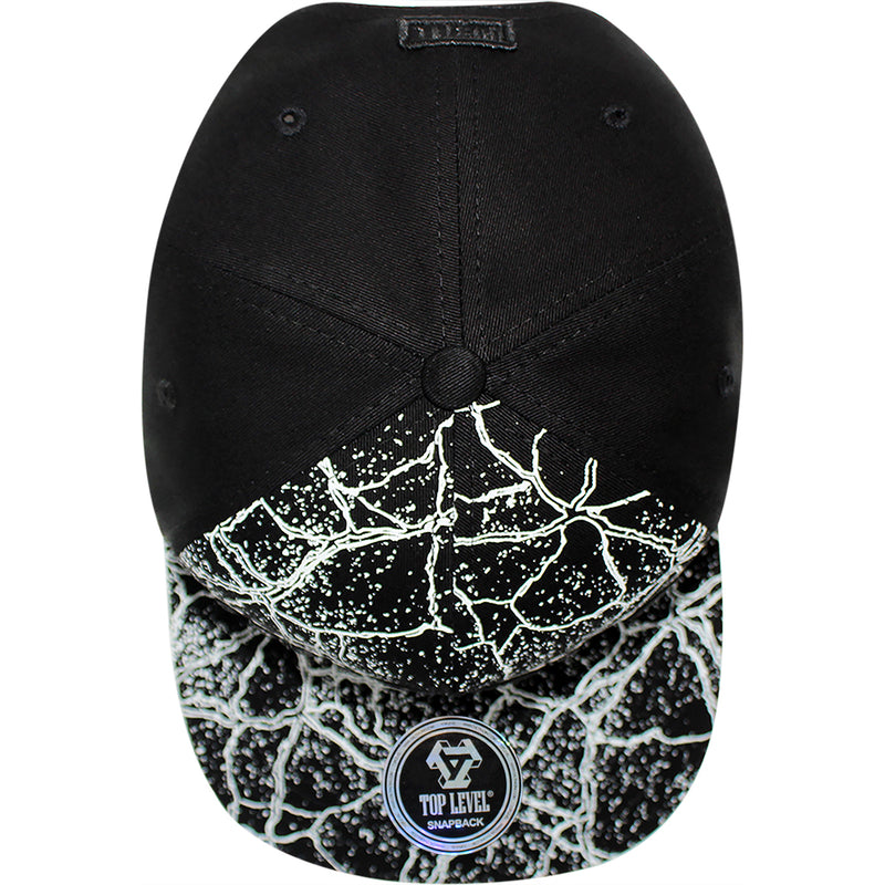 TOP LEVEL : HUSTLE | All-over Marble Print Design Snapback Cap