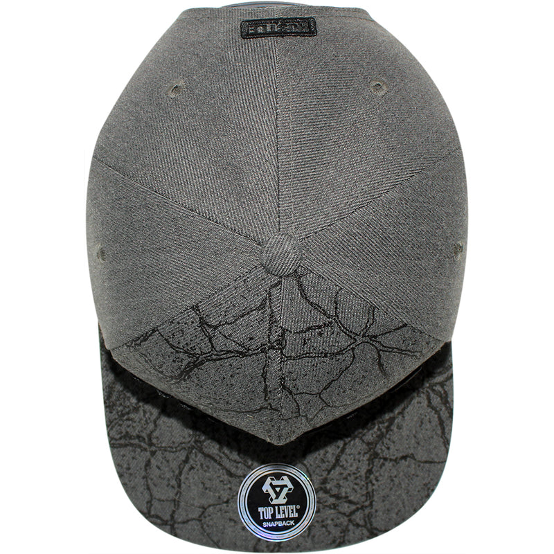 TOP LEVEL : HUSTLE | All-over Marble Print Design Snapback Cap