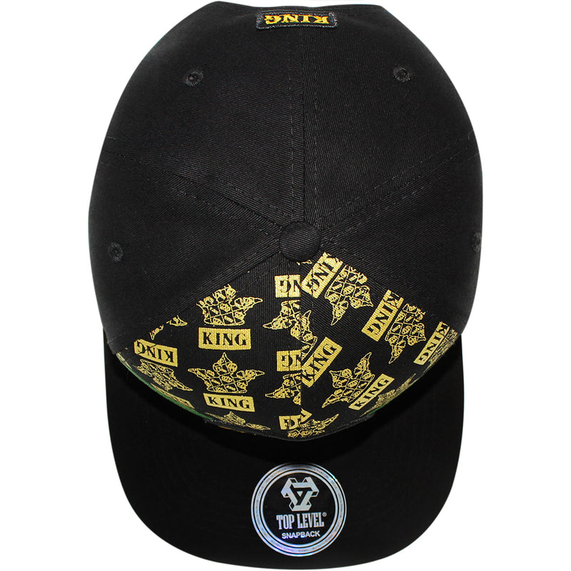 TOP LEVEL : KING | Crown Embroidery with Cotton Patch Design Snapback Cap