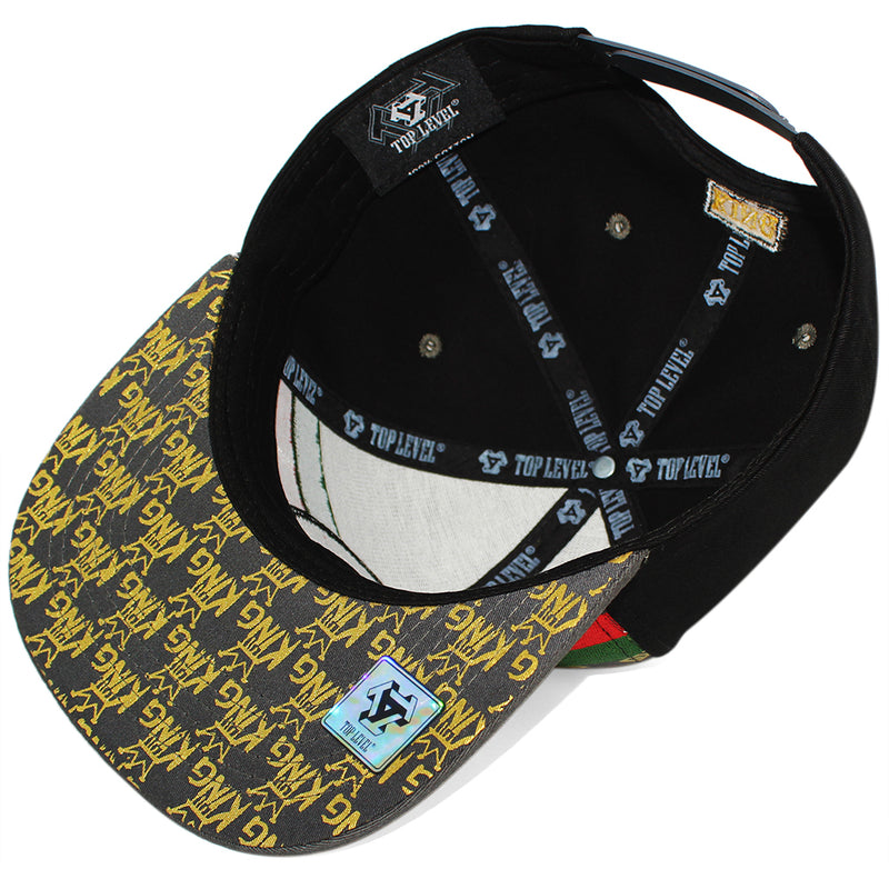 TOP LEVEL : KING | Crown Embroidery with Cotton Patch Design Snapback Cap