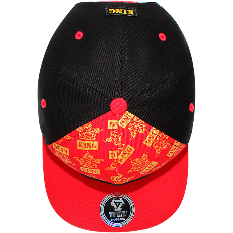 TOP LEVEL : KING | Crown Embroidery with Cotton Patch Design Snapback Cap