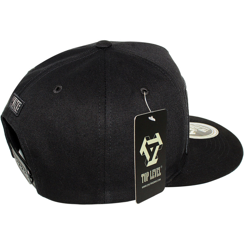 TOP LEVEL : KING | Verbiage Design with Reflective Fabric Patch Design Snapback Cap