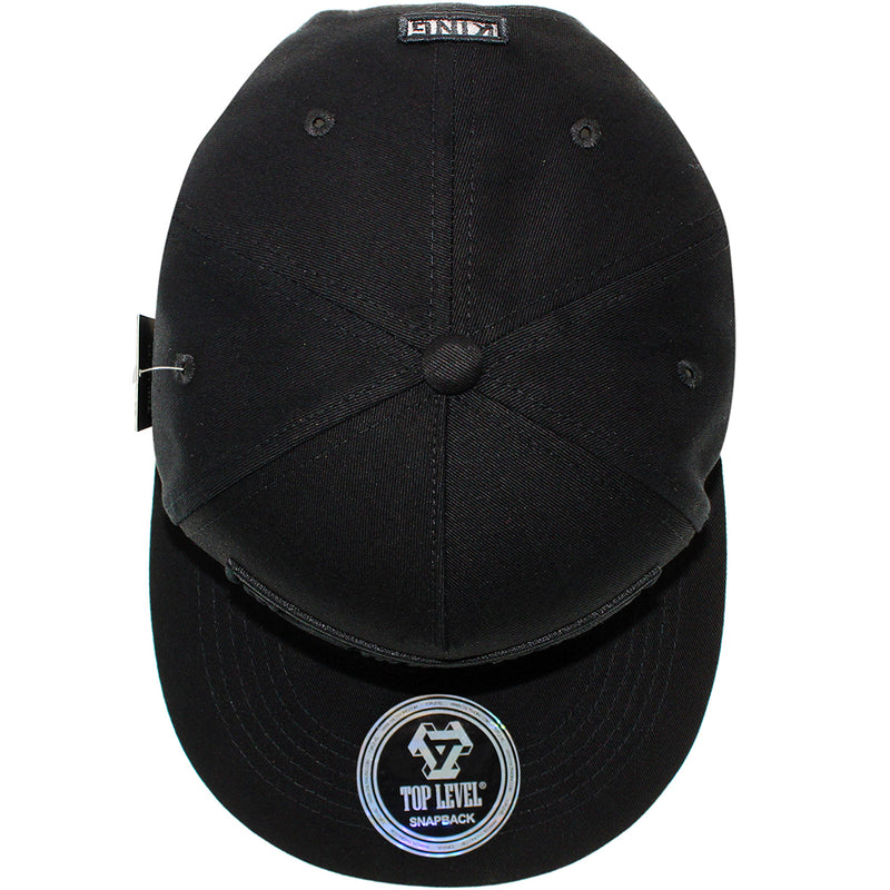 TOP LEVEL : KING | Verbiage Design with Reflective Fabric Patch Design Snapback Cap