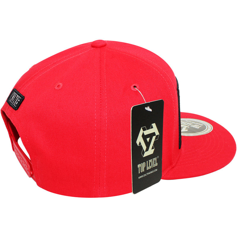 TOP LEVEL : KING | Verbiage Design with Reflective Fabric Patch Design Snapback Cap