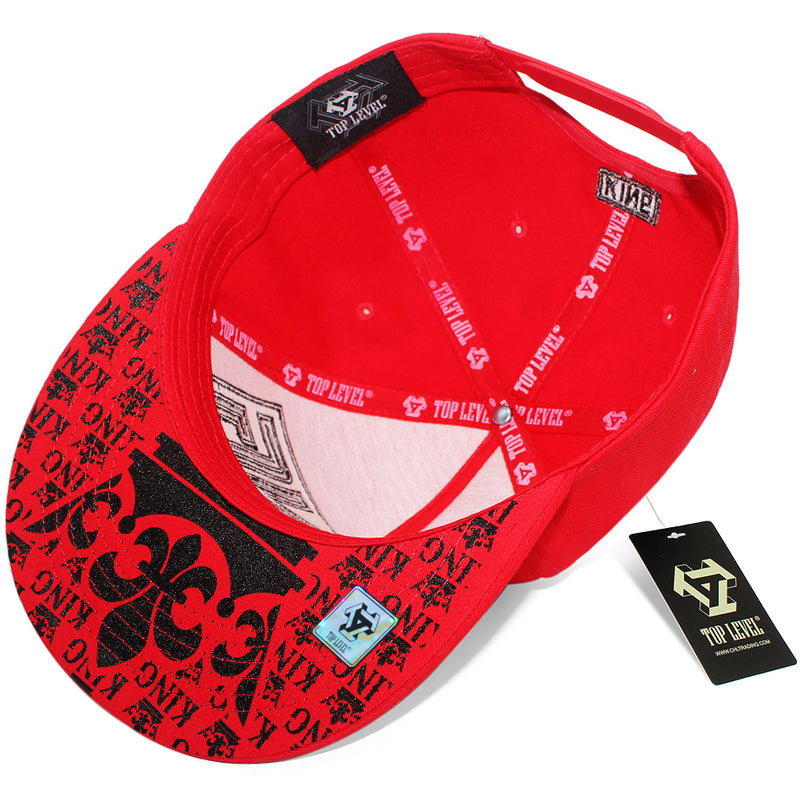 TOP LEVEL : KING | Verbiage Design with Reflective Fabric Patch Design Snapback Cap