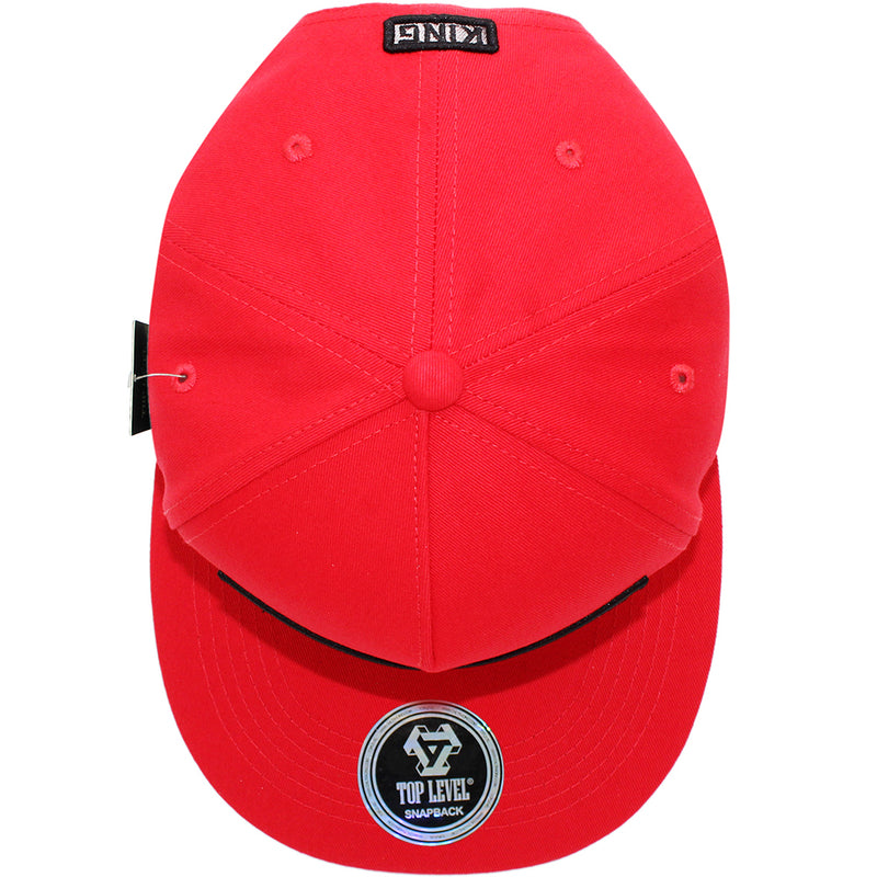 TOP LEVEL : KING | Verbiage Design with Reflective Fabric Patch Design Snapback Cap