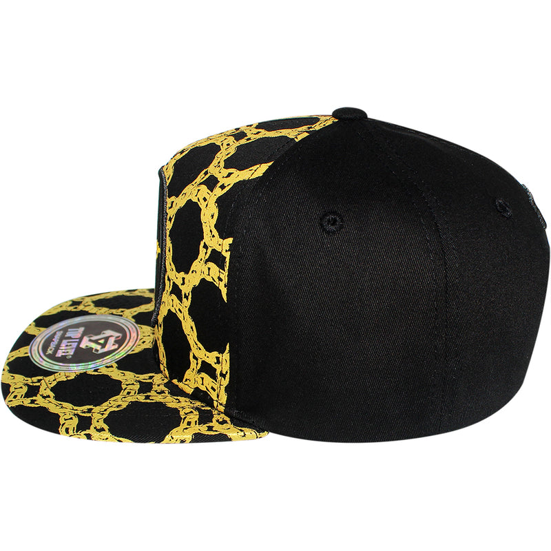 TOP LEVEL : KING | Luxury Gold Chain All Over Print Design Snapback Cap