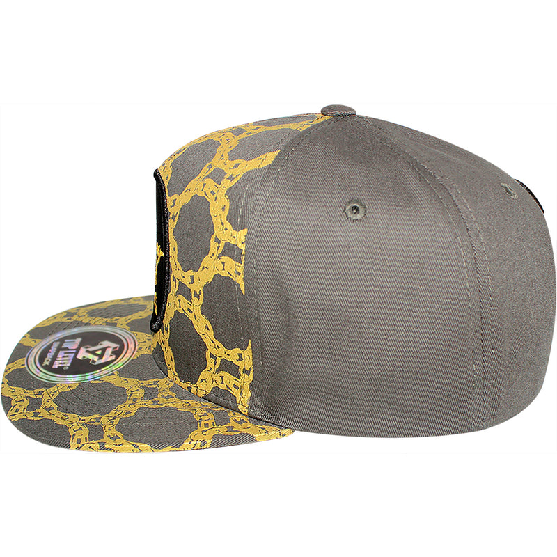 TOP LEVEL : KING | Luxury Gold Chain All Over Print Design Snapback Cap