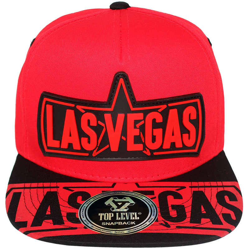 TOP LEVEL : LAS VEGAS | Front-raised Rubber Patch Design Snapback Cap