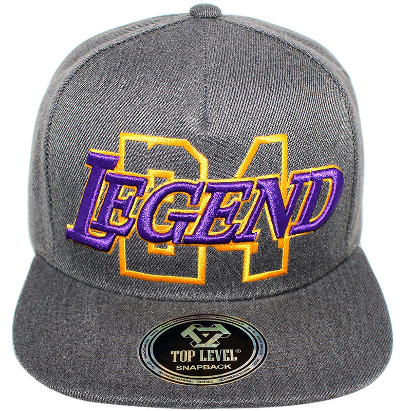 TOP LEVEL : LEGEND | Front-raised Verbiage with Number 24 Design Snapback Cap