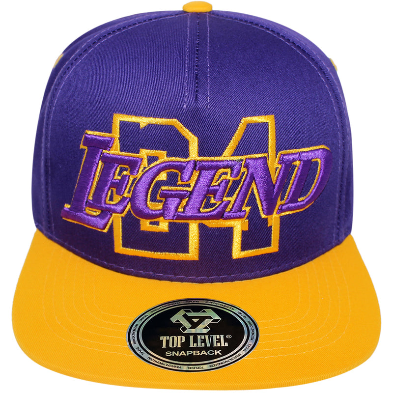 TOP LEVEL : LEGEND | Front-raised Verbiage with Number 24 Design Snapback Cap