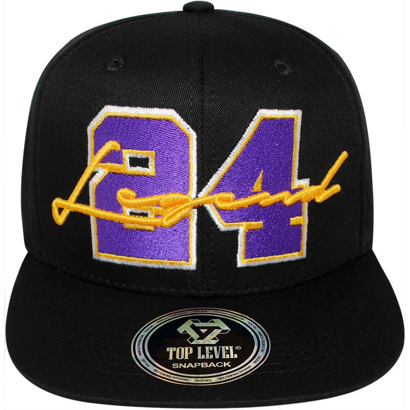 TOP LEVEL : LEGEND | Front-raised Cursive Verbiage Embroidery with 24 Design Snapback Cap